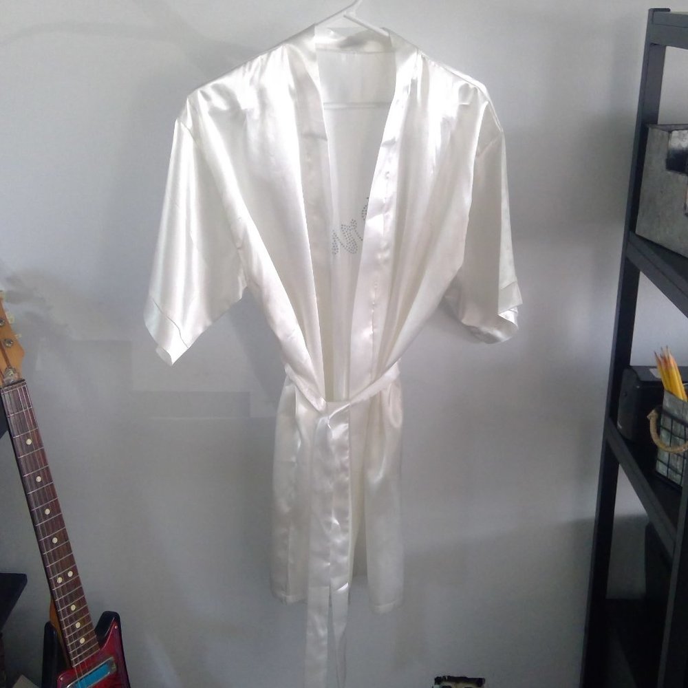 Satin bride robes.